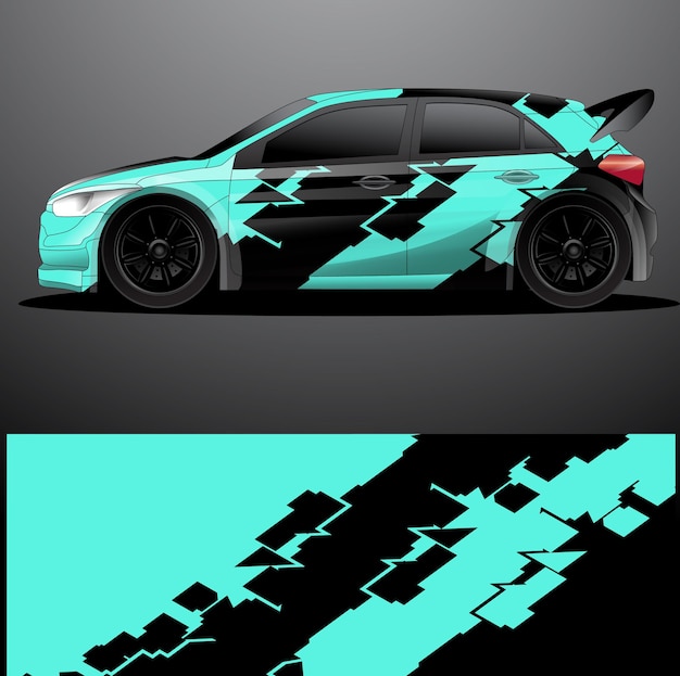 Envoltura gráfica de calcomanía de coche de rally