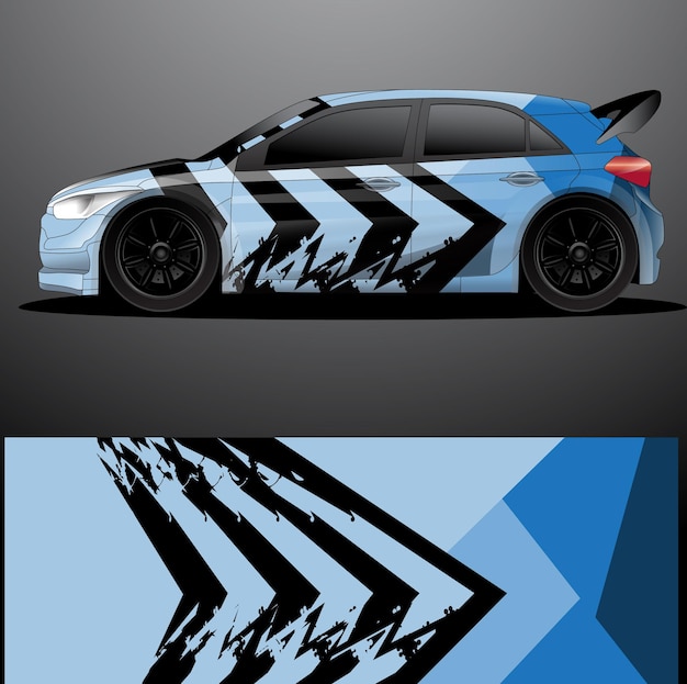 Envoltura gráfica de calcomanía de coche de rally