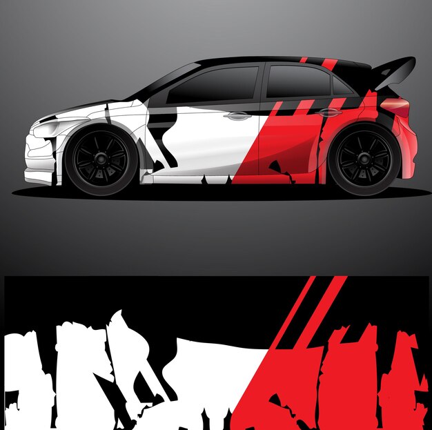 Envoltura gráfica de calcomanía de coche de rally