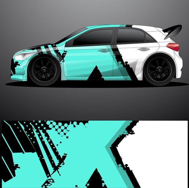 Envoltura gráfica de calcomanía de coche de rally