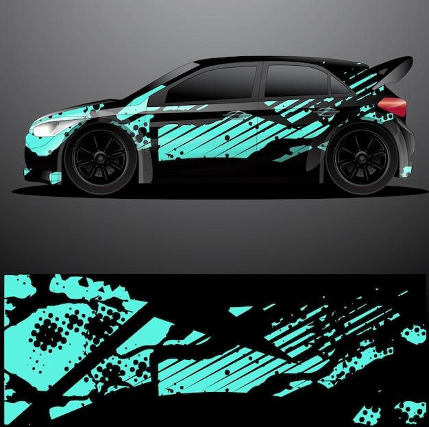 Envoltura gráfica de calcomanía de coche de rally