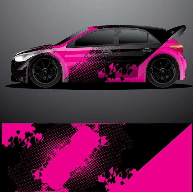 Envoltura gráfica de calcomanía de coche de rally