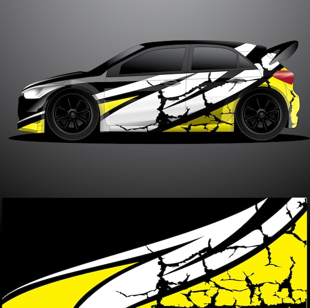 Envoltura gráfica de calcomanía de coche de rally