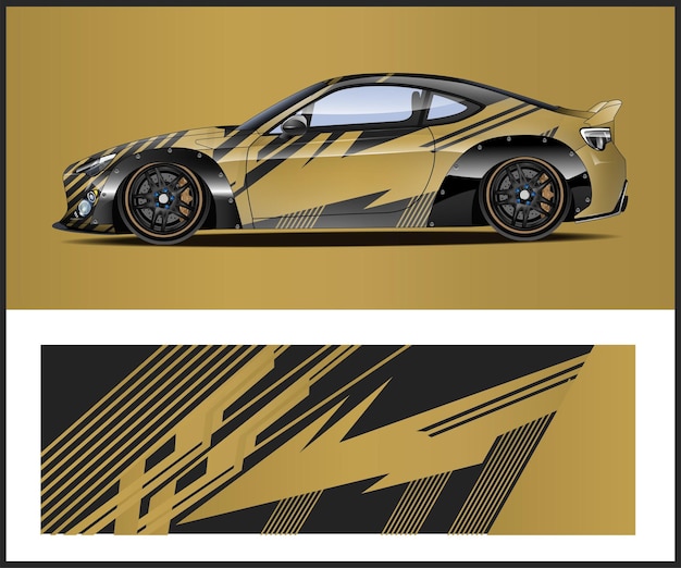 Envoltura de vinilo para coche, calcomanía de carreras y fondo deportivo de rayas geométricas abstractas