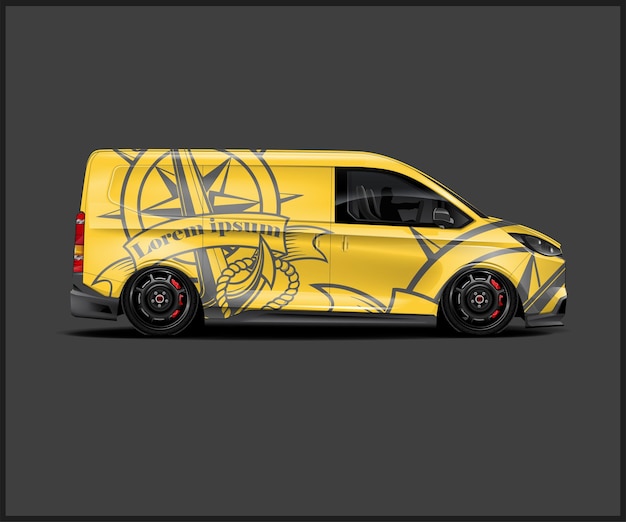 envolturas de automóviles publicidad o diseño de envoltura de automóviles brújula gráficos