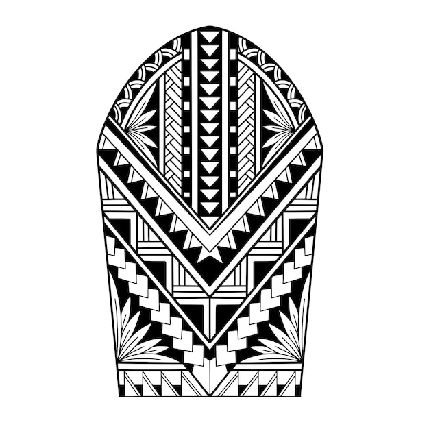 Envolver alrededor del brazo diseño de tatuaje polinesio Patrón samoano aborigen ilustración EPS10