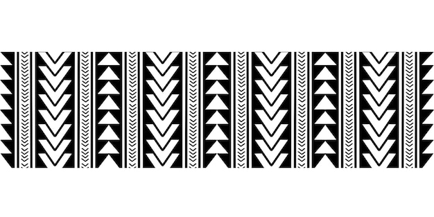 Envolver alrededor del brazo diseño de tatuaje polinesio Patrón samoano aborigen Ilustración vectorial eps10