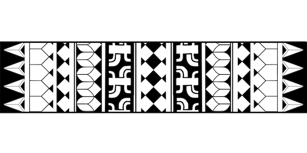 Envolver alrededor del brazo diseño de tatuaje polinesio Patrón samoano aborigen Ilustración vectorial eps10