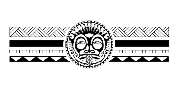 Envolver alrededor del brazo diseño de tatuaje polinesio patrón samoano aborigen ilustración vectorial eps10