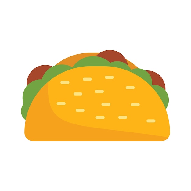 Envolver taco icono vector plano comida mexicana comida cocinada aislada