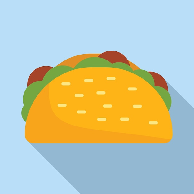 Envolver taco icono vector plano comida mexicana comida cocinada