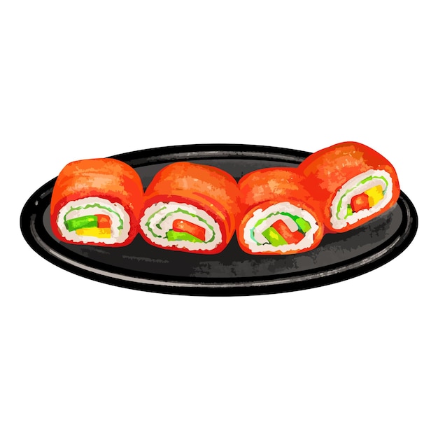 Vector envuelto en huevo kimbap kimbap coreano comida coreana rollo sushi comida japonesa comida japonesa arroz