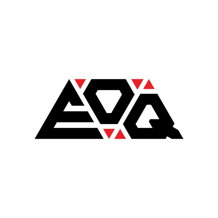 Vector eoq diseño de logotipo de letra triangular con forma de triángulo eoq triángulo diseño de logó eoq monograma triángulo vectorial plantilla de logotipo con color rojo eoq logotipo triangular simple elegante y lujoso logotipo eoq