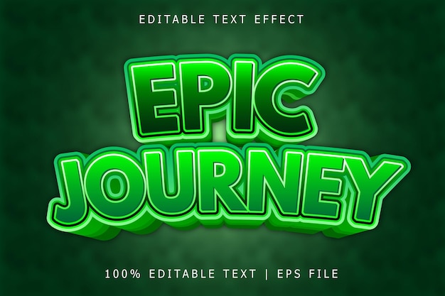 Epic journey editable text effect 3 dimension relieve estilo moderno