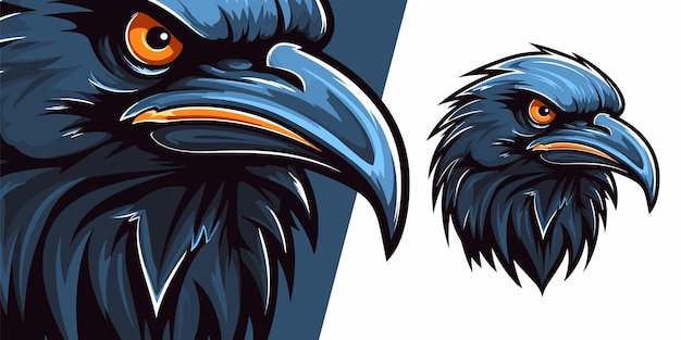 Epic Scary Crow Logo Mascota Potente ilustración gráfica vectorial para equipos de juegos competitivos