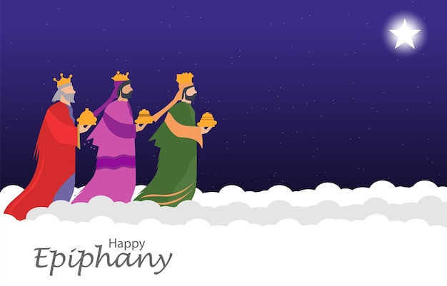 La epifanía es una fiesta cristiana, ilustración vectorial