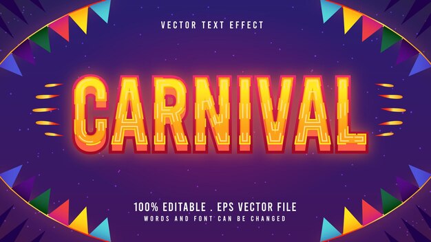 Vector eps carnaval efecto de texto editable