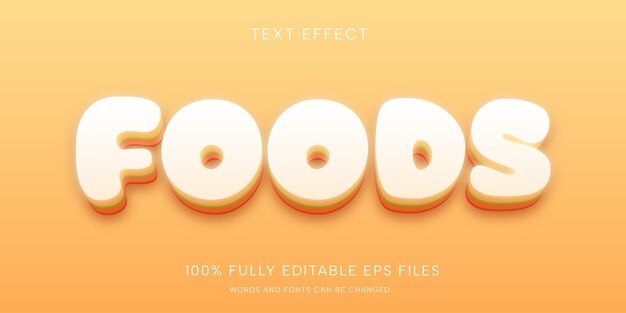 EPS encantador y amarillo alimentos efecto de estilo de texto