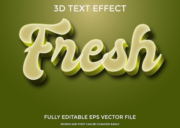 Vector eps premium de efecto de texto editable 3d fresco con fondo