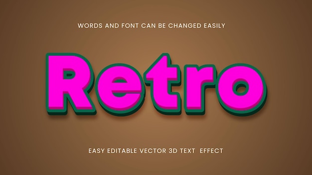 Eps de texto editables 3d retro