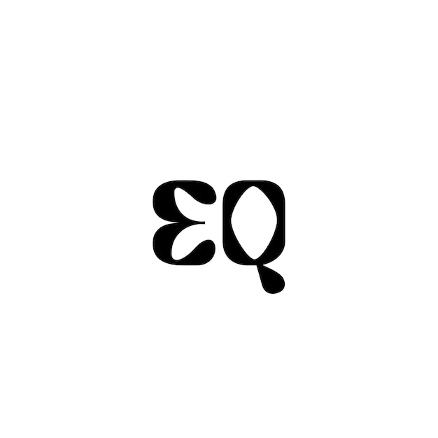 EQ monograma logotipo diseño carta texto nombre símbolo monocromo logotipo alfabeto carácter simple logotipo