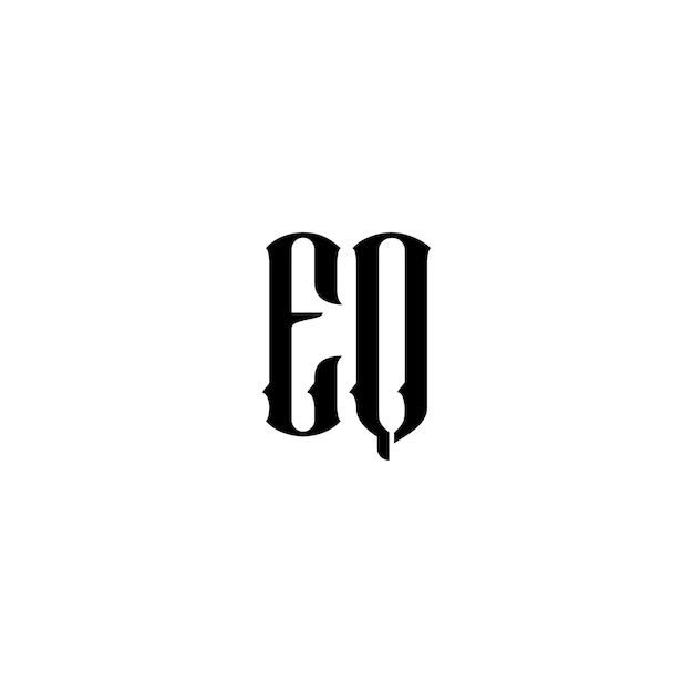 EQ monograma logotipo diseño carta texto nombre símbolo monocromo logotipo alfabeto carácter simple logotipo