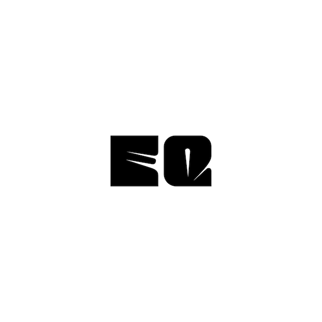 EQ monograma logotipo diseño carta texto nombre símbolo monocromo logotipo alfabeto carácter simple logotipo
