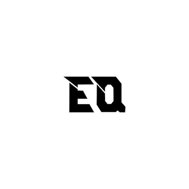EQ monograma logotipo diseño carta texto nombre símbolo monocromo logotipo alfabeto carácter simple logotipo