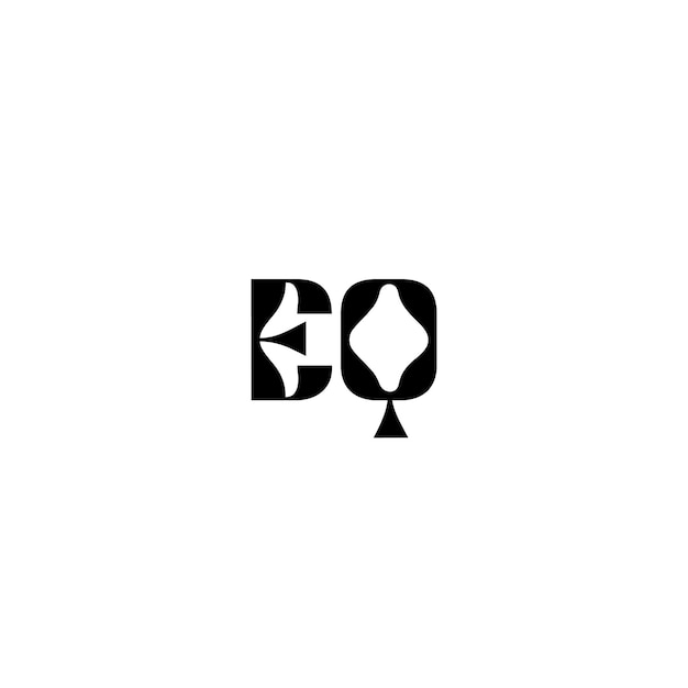 EQ monograma logotipo diseño carta texto nombre símbolo monocromo logotipo alfabeto carácter simple logotipo
