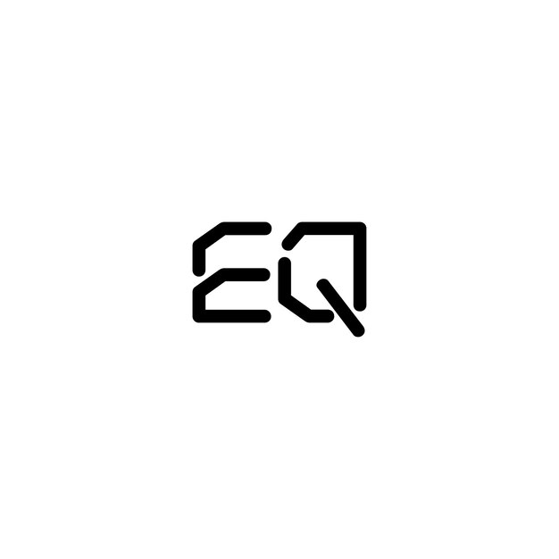 EQ monograma logotipo diseño carta texto nombre símbolo monocromo logotipo alfabeto carácter simple logotipo