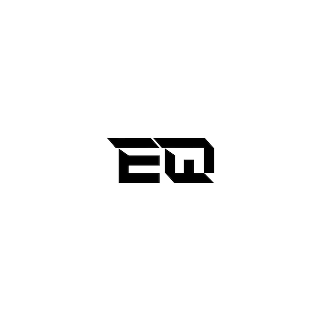 EQ monograma logotipo diseño carta texto nombre símbolo monocromo logotipo alfabeto carácter simple logotipo