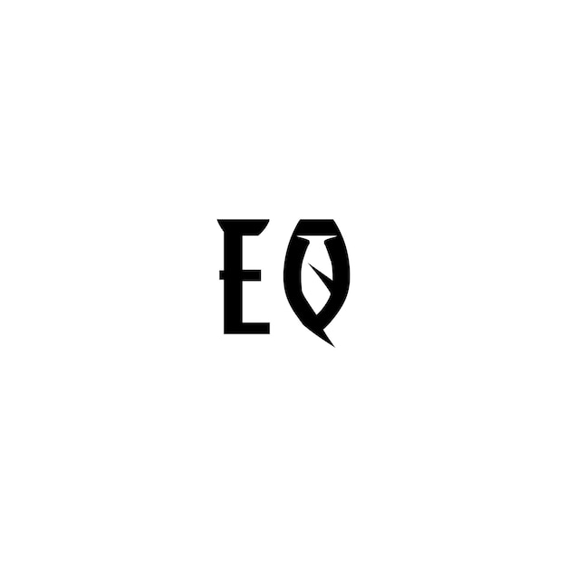 EQ monograma logotipo diseño carta texto nombre símbolo monocromo logotipo alfabeto carácter simple logotipo
