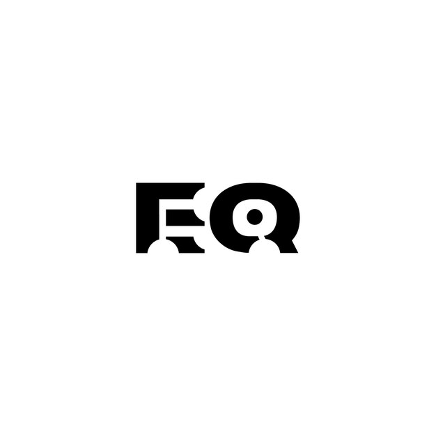 EQ monograma logotipo diseño carta texto nombre símbolo monocromo logotipo alfabeto carácter simple logotipo