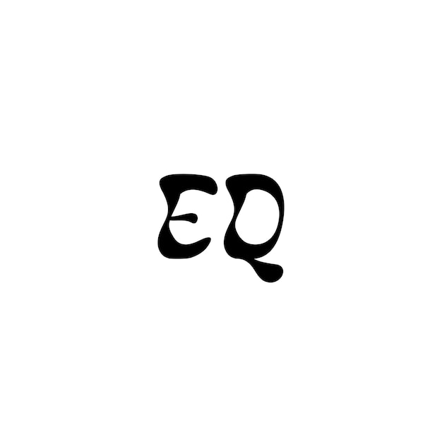EQ monograma logotipo diseño carta texto nombre símbolo monocromo logotipo alfabeto carácter simple logotipo