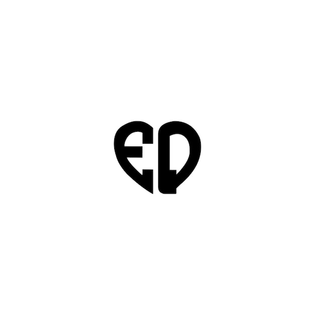 EQ monograma logotipo diseño carta texto nombre símbolo monocromo logotipo alfabeto carácter simple logotipo
