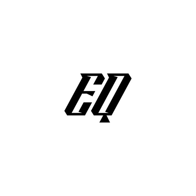 EQ monograma logotipo diseño carta texto nombre símbolo monocromo logotipo alfabeto carácter simple logotipo