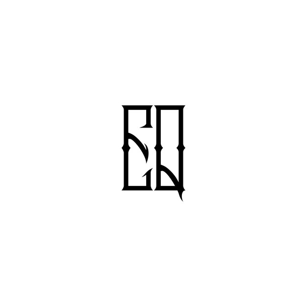 EQ monograma logotipo diseño carta texto nombre símbolo monocromo logotipo alfabeto carácter simple logotipo