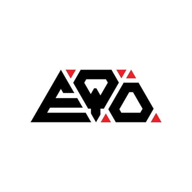 EQO diseño de logotipo de letra triangular con forma de triángulo EQO diseñador de logotipo triangular monograma EQO triángulo vectorial plantilla de logotipo con color rojo EQO logotipo Triangular Simple Elegante y lujoso Logotipo EQO