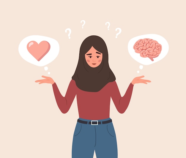 Equilibrio del cerebro y el corazón concepto de salud mental