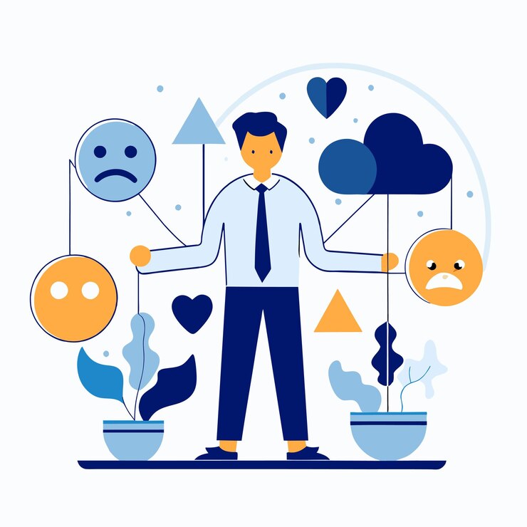 Vector equilibrio de la inteligencia emocional control de las emociones