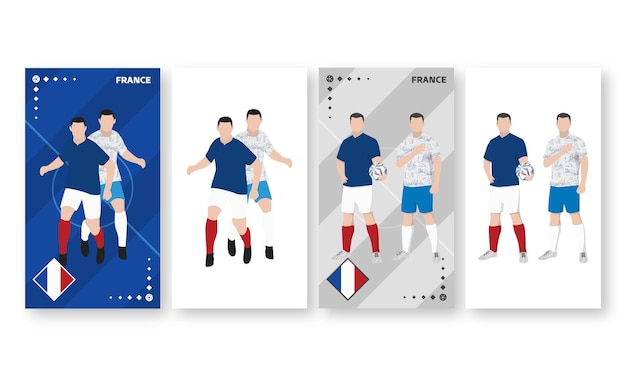 Vector equipación de la selección de fútbol de francia, equipación local y equipación visitante