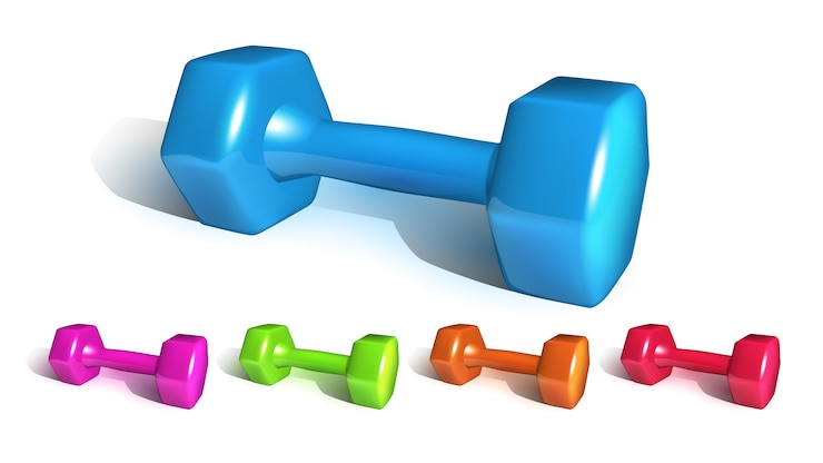 Vector equipamiento deportivo dumbell fitness