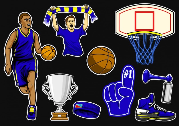 Vector equipo de baloncesto stock vector set