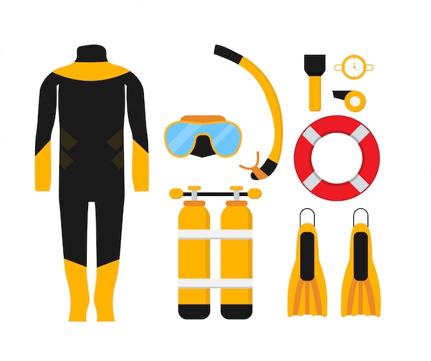 Vector equipo de buceo