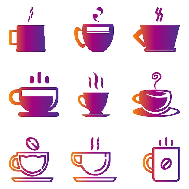 Equipo de cafetería y herramienta de procesamiento de café icono de mega paquete