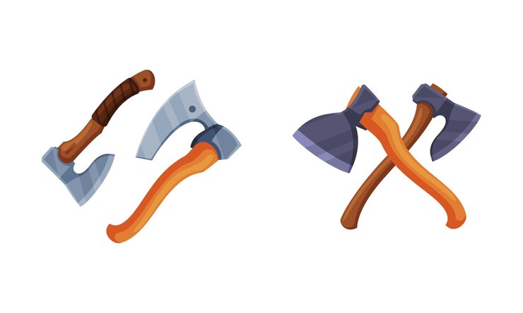 Vector equipo de carpintero y leñador para el procesamiento de la madera ilustración vectorial de dibujos animados