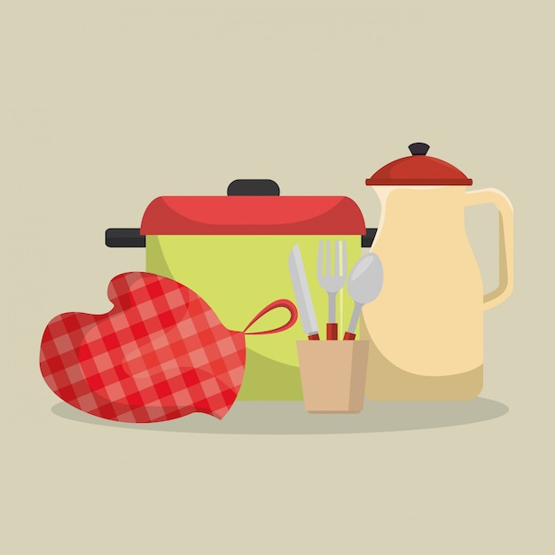 equipo de cocina set iconos