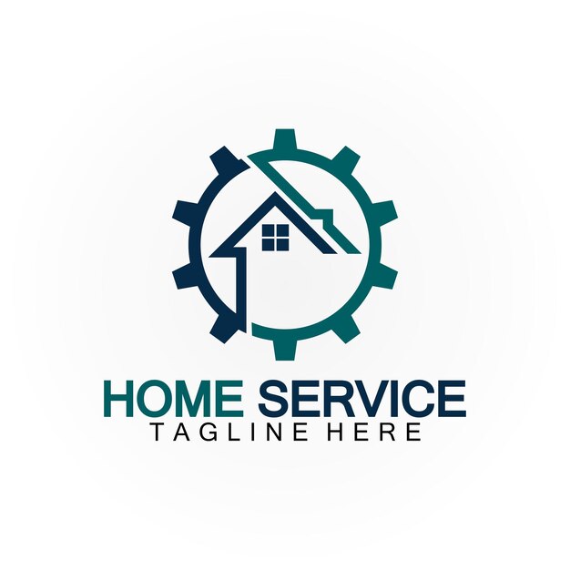 Equipo de concepto de diseño de logotipo de servicio a domicilio y hogar adecuado para empresas de reconstrucción de renovación y empresas que brindan mantenimiento en el hogar