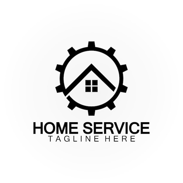 Equipo de concepto de diseño de logotipo de servicio a domicilio y hogar adecuado para empresas de reconstrucción de renovación y empresas que brindan mantenimiento en el hogar