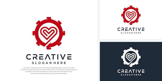 Equipo creativo y concepto de logotipo de amor.
